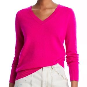 360 Cashmere Hot Pink Cashmere Sweater Large